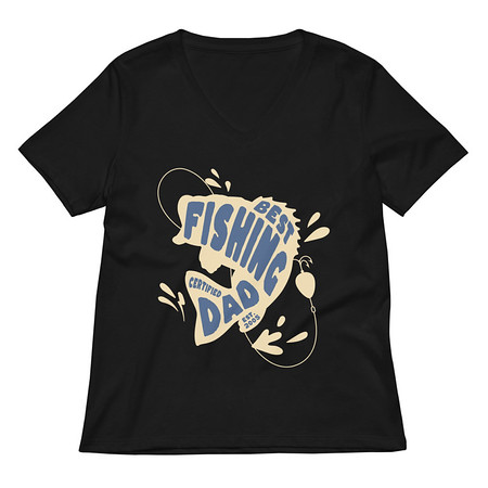 [ID: 782-G187] Best Fishing Dad - Typography Women's Relaxed V-Neck T-Shirt