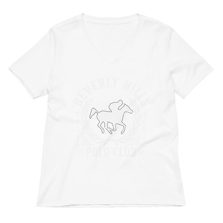 [ID: 782-G196] BEVERLY HILLS POLO CLUB Women's Relaxed V-Neck T-Shirt