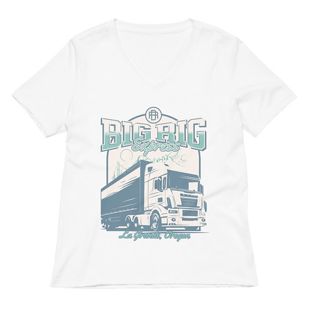[ID: 782-G202] Big Rig Express Women's Relaxed V-Neck T-Shirt