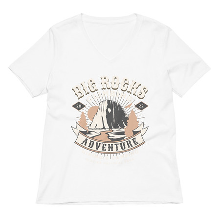 [ID: 782-G203] Big Rocks Climbing - Outdoor Adventure Women's Relaxed V-Neck T-Shirt