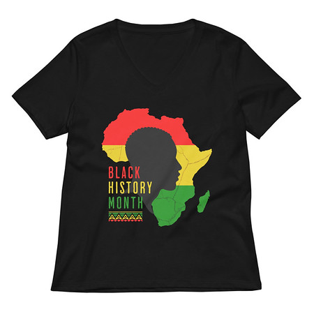 [ID: 782-G221] Black History Month - African Continent Women's Relaxed V-Neck T-Shirt