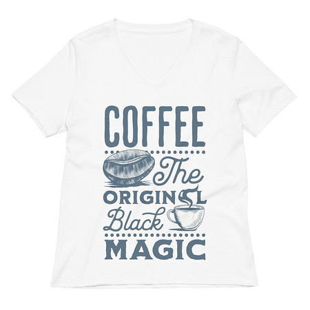 [ID: 782-G227] Black Magic Coffee - Simple Cup Women's Relaxed V-Neck T-Shirt