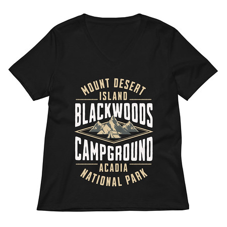 [ID: 782-G233] Blackwoods Campground - Mountain Adventure Women's Relaxed V-Neck T-Shirt