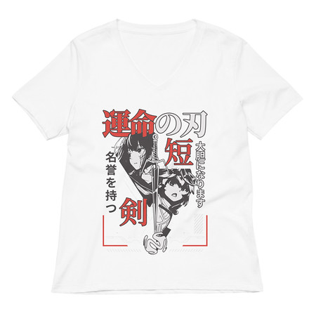 [ID: 782-G234] Blades of Fate - Japanese Manga Anime Women's Relaxed V-Neck T-Shirt