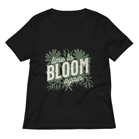 [ID: 782-G239] Bloom Again Women's Relaxed V-Neck T-Shirt
