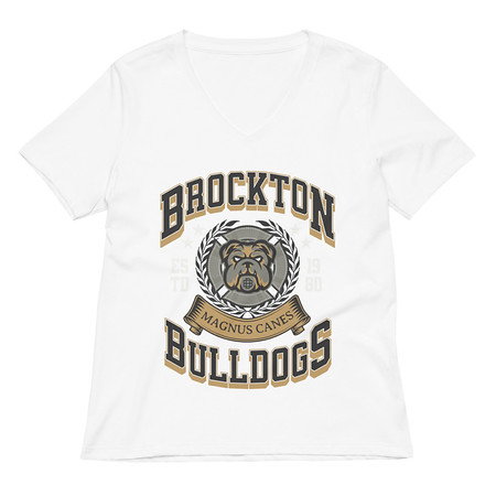 [ID: 782-G286] Brockton Bulldogs Women's Relaxed V-Neck T-Shirt