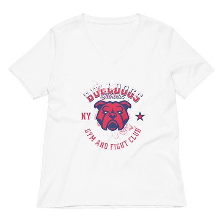[ID: 782-G295] Bulldogs Athletic - Sports Apparel Women's Relaxed V-Neck T-Shirt