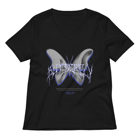 [ID: 782-G302] Butterfly Women's Relaxed V-Neck T-Shirt