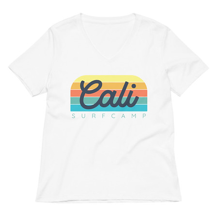 [ID: 782-G311] Cali Surf Camp - Outdoor Women's Relaxed V-Neck T-Shirt