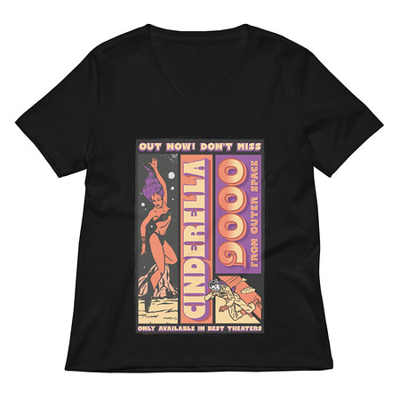 [ID: 782-G378] Cinderella 9000 - Retro Astronaut Women's Relaxed V-Neck T-Shirt
