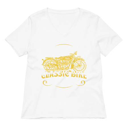 [ID: 782-G380] Classic Bike Women's Relaxed V-Neck T-Shirt