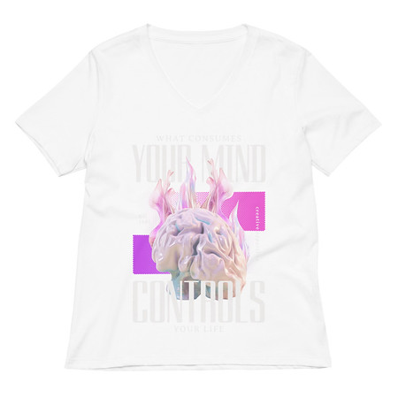 [ID: 782-G414] Control your Mind Women's Relaxed V-Neck T-Shirt