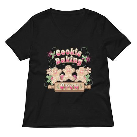 [ID: 782-G415] Cookie Baking Crew Women's Relaxed V-Neck T-Shirt