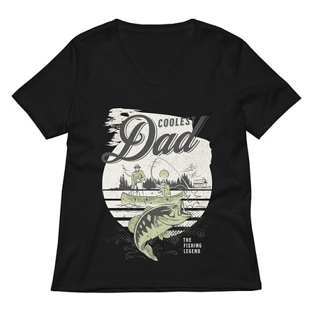 [ID: 782-G419] Coolest Dad Women's Relaxed V-Neck T-Shirt