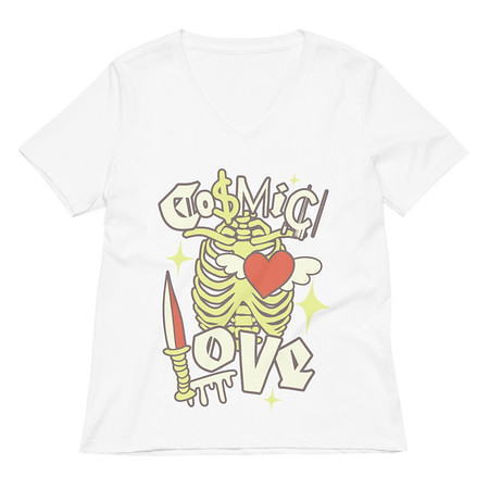 [ID: 782-G423] Cosmic Love (2) Women's Relaxed V-Neck T-Shirt
