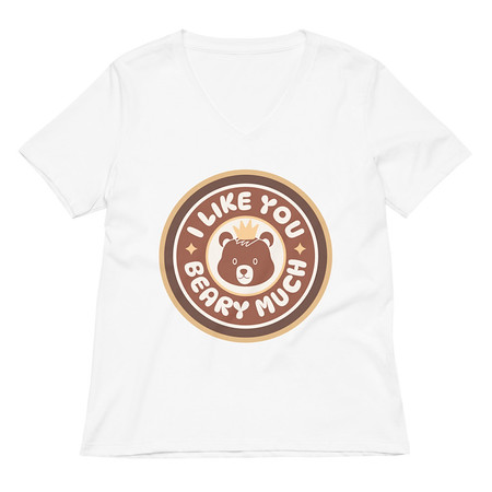[ID: 782-G450] Cute Bear - AI Women's Relaxed V-Neck T-Shirt