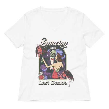 [ID: 782-G466] Dancing Our Last Dance - Halloween Women's Relaxed V-Neck T-Shirt