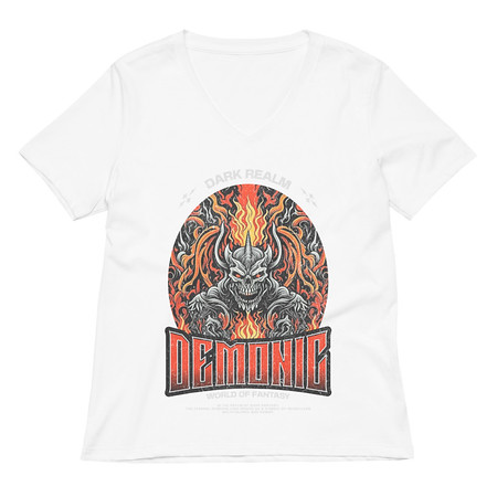 [ID: 782-G488] Demonic Women's Relaxed V-Neck T-Shirt