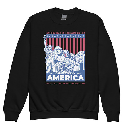 [ID: 677-G58] AMERICA (2) Youth Crew Neck Sweatshirt