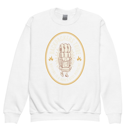 [ID: 677-G125] Backpackers Tribe - Adventure Badge Youth Crew Neck Sweatshirt