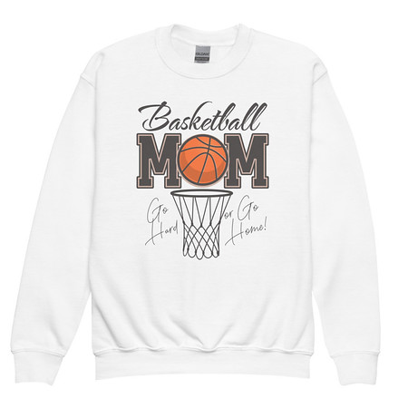 [ID: 677-G148] Basketball Mom - Mother's Day Youth Crew Neck Sweatshirt