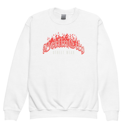 [ID: 677-G183] Berlin City Streetwear - Fire Youth Crew Neck Sweatshirt