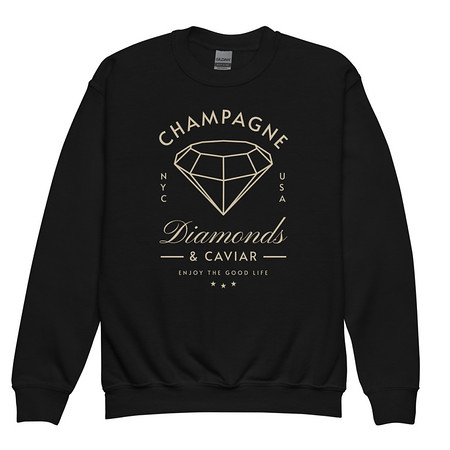 [ID: 677-G215] Black Diamonds - Elegant Youth Crew Neck Sweatshirt