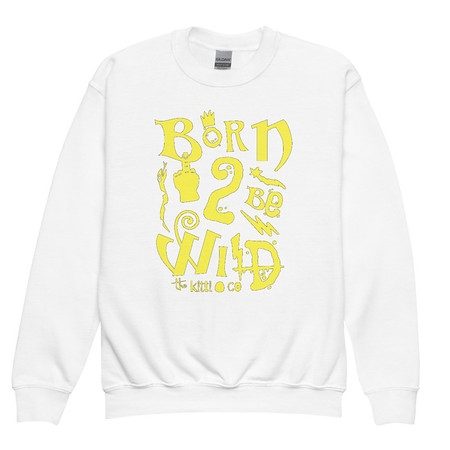 [ID: 677-G255] Born 2 Be Wild Youth Crew Neck Sweatshirt