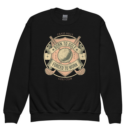[ID: 677-G266] Born To Golf Youth Crew Neck Sweatshirt