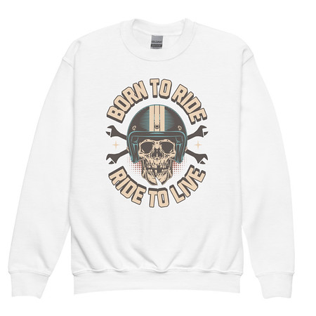 [ID: 677-G269] Born to Ride, Ride to Live Youth Crew Neck Sweatshirt