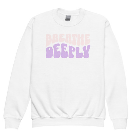 [ID: 677-G283] Breathe Deeply Youth Crew Neck Sweatshirt