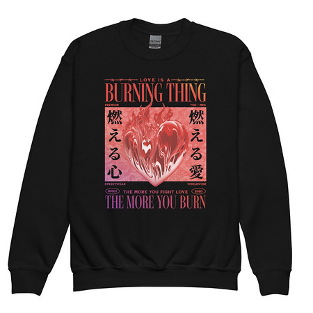 [ID: 677-G299] Burning Thing Youth Crew Neck Sweatshirt
