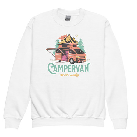 [ID: 677-G322] Campervan Community - Outdoor Adventure Youth Crew Neck Sweatshirt