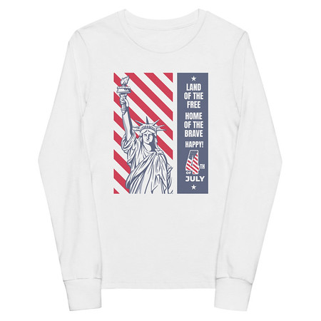[ID: 511-G8] 4th of July Youth Long Sleeve Tee