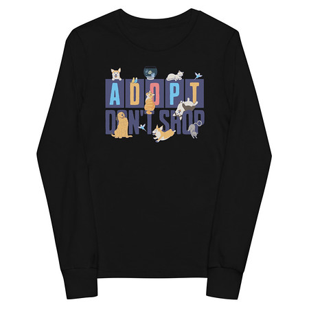 [ID: 511-G23] Adopt a Pet - Cute Animal Youth Long Sleeve Tee