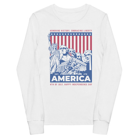 [ID: 511-G58] AMERICA (2) Youth Long Sleeve Tee