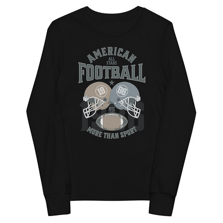 [ID: 511-G64] American All Star Football - Sports Helmet Youth Long Sleeve Tee
