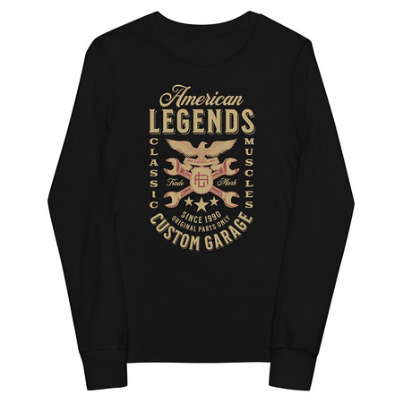[ID: 511-G75] American Legends Garage - Eagle Youth Long Sleeve Tee