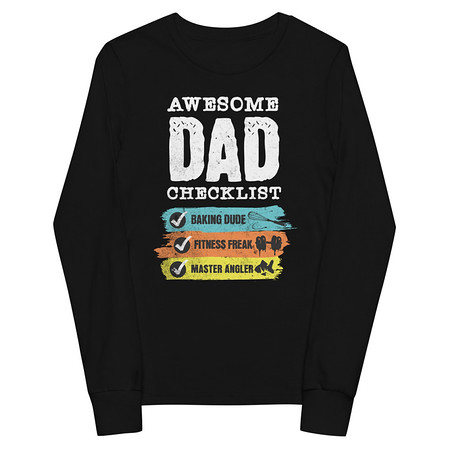 [ID: 511-G120] Awesome Dad Checklist Youth Long Sleeve Tee