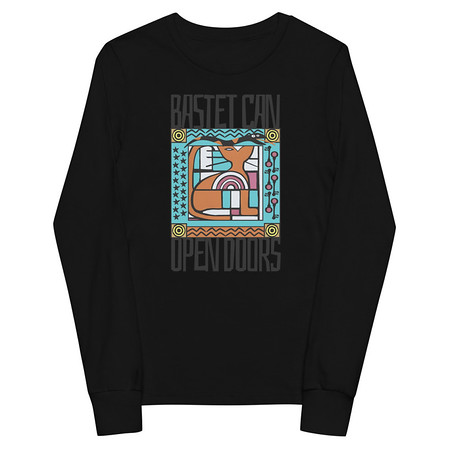 [ID: 511-G150] Bastet can Open Doors Youth Long Sleeve Tee