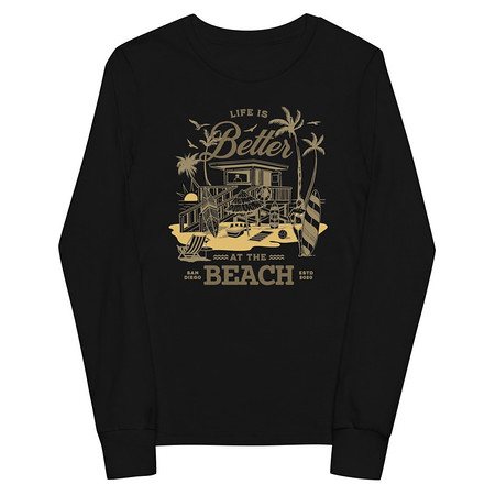 [ID: 511-G167] Beach Life - Outdoor Youth Long Sleeve Tee