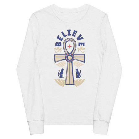 [ID: 511-G178] Believe  - Faith Symbol Youth Long Sleeve Tee