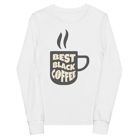 [ID: 511-G185] Best Black Coffee - Hot Cup Youth Long Sleeve Tee
