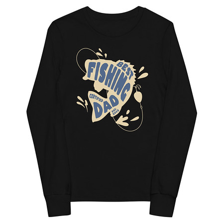 [ID: 511-G187] Best Fishing Dad - Typography Youth Long Sleeve Tee