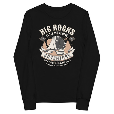 [ID: 511-G203] Big Rocks Climbing - Outdoor Adventure Youth Long Sleeve Tee