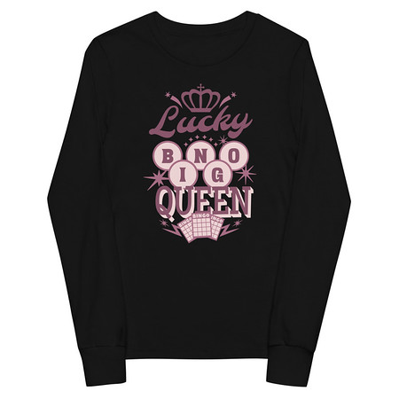[ID: 511-G209] Bingo Queen - Retro Crown Youth Long Sleeve Tee