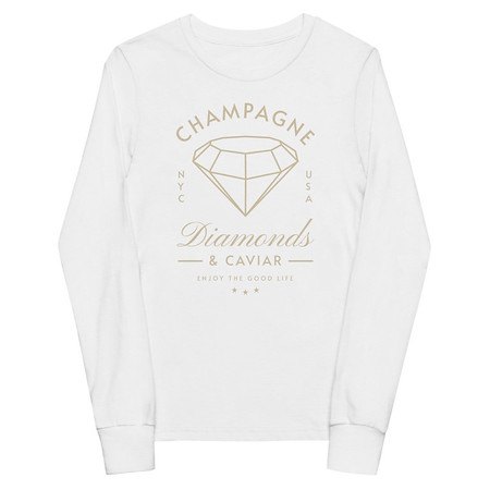 [ID: 511-G215] Black Diamonds - Elegant Youth Long Sleeve Tee