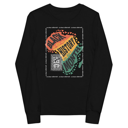 [ID: 511-G222] Black History Month - Tribal History Youth Long Sleeve Tee
