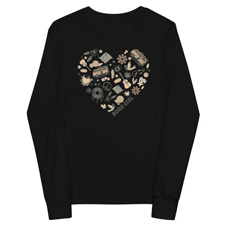 [ID: 511-G248] Boho Girl Poster Youth Long Sleeve Tee