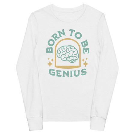 [ID: 511-G260] Born To Be Genius - Brain Youth Long Sleeve Tee